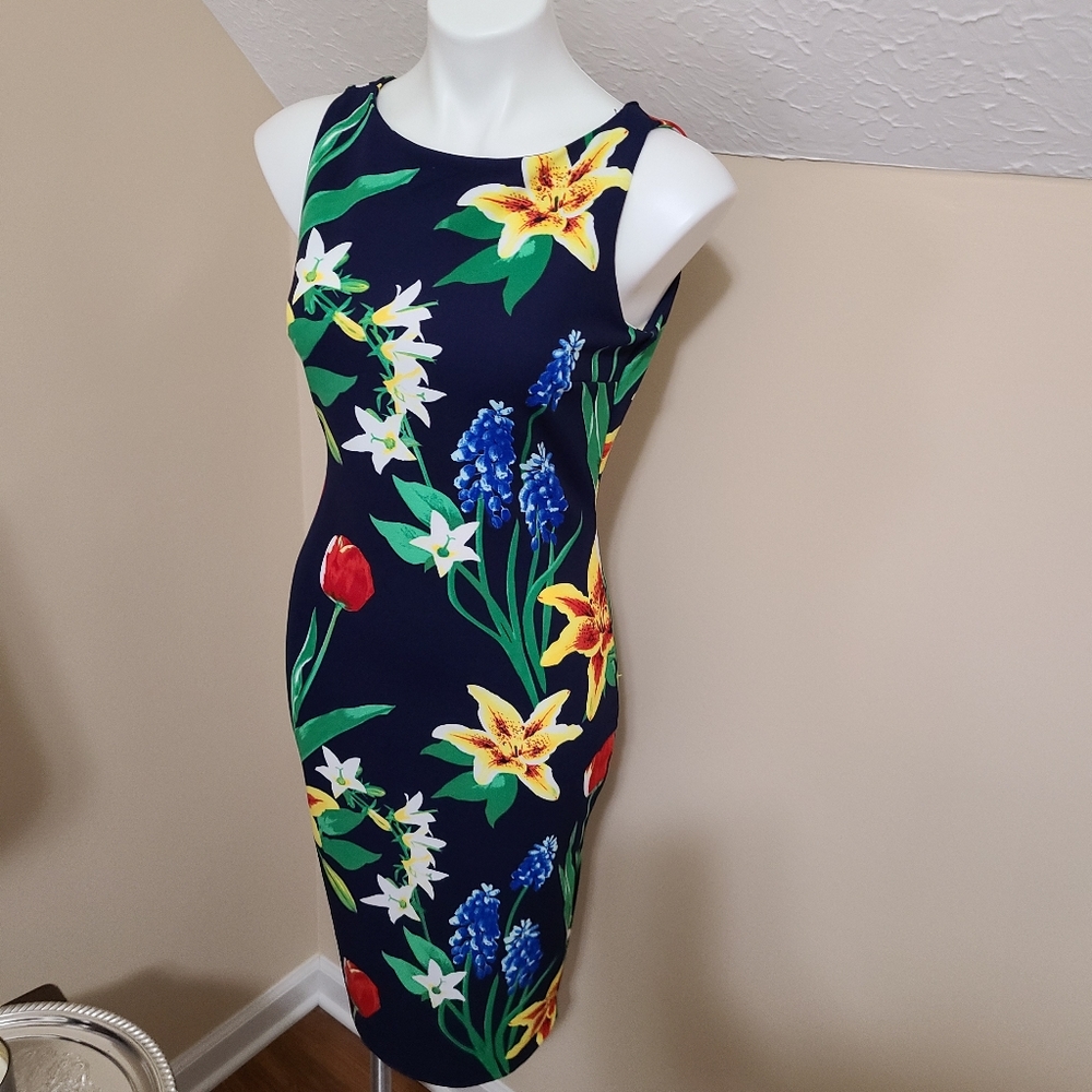 Knee length floral A line dress